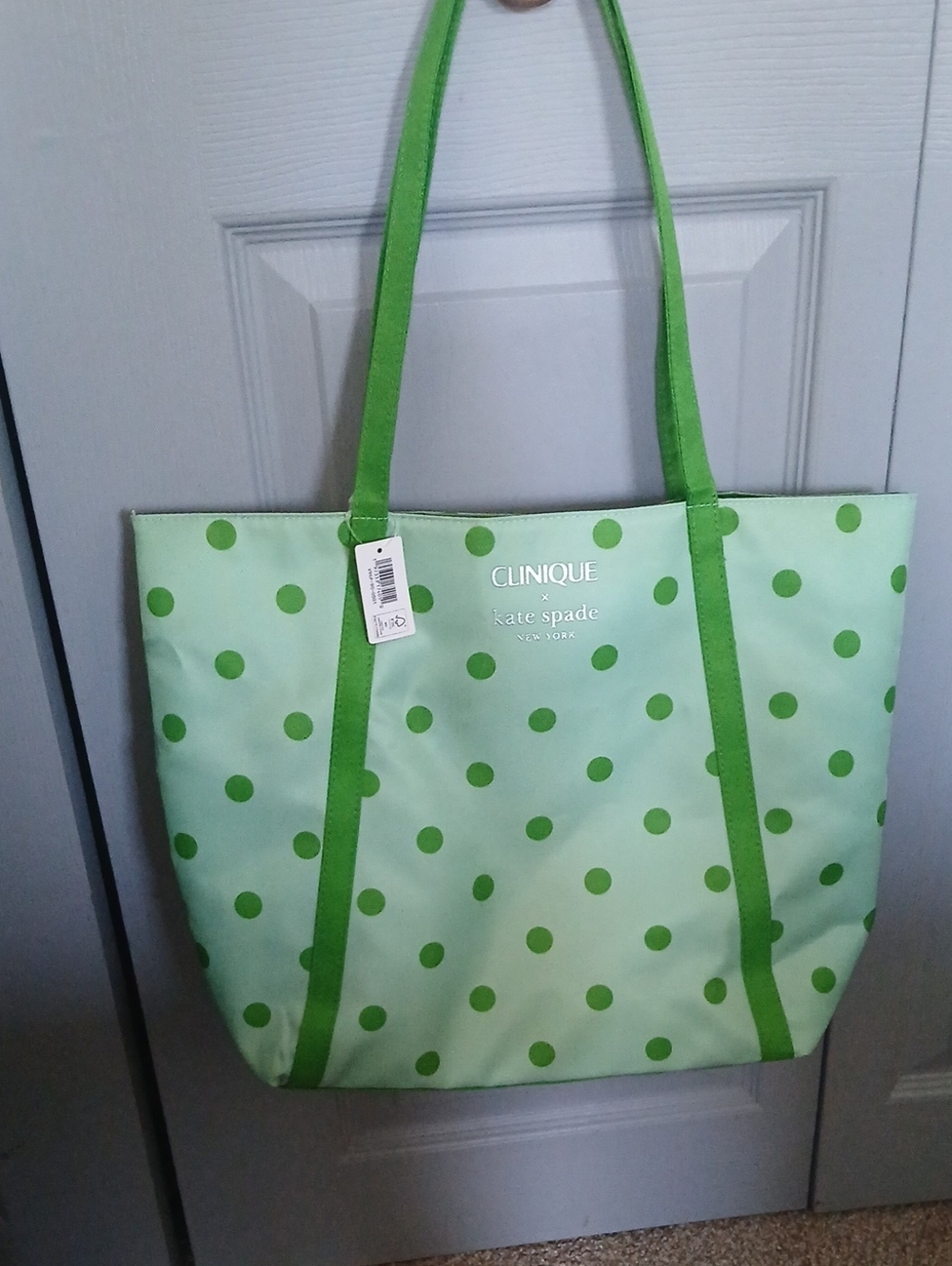 NWT Kate Spade Mint Green Polka Dot Tote